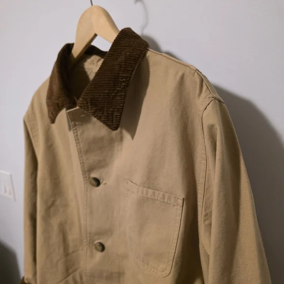 NWT Polo Ralph Lauren Beige Oversize Jacket Corduroy Collar Cuff Size Medium - Picture 8 of 13